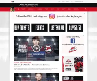 Winterhawks.com(Official site of the Portland Winterhawks) Screenshot