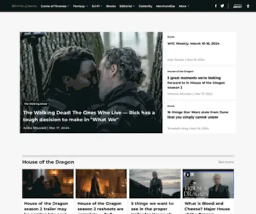 Winteriscoming.net(Game of Thrones and sci) Screenshot