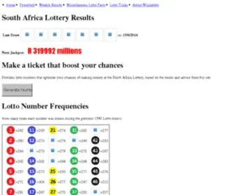 Winzalotto.com(South Africa Lotto Results) Screenshot