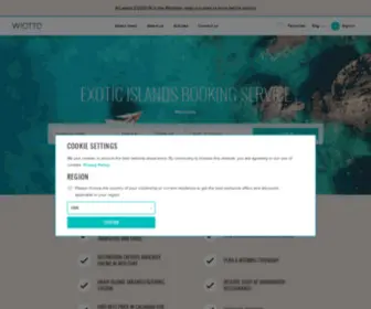 Wiotto.com(Exotic Islands Booking Service) Screenshot