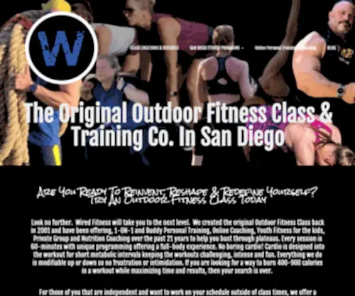 Wiredfitnesssd.com(San Diego Fitness Training & Nutrition Coaching Company) Screenshot