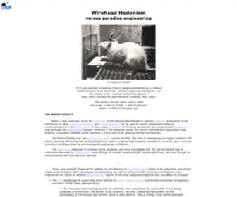 Wireheading.com(Wirehead hedonism versus paradise) Screenshot