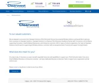 Wirelessadvisors.ca(Wireless Advisors & Clearwest Solutions) Screenshot