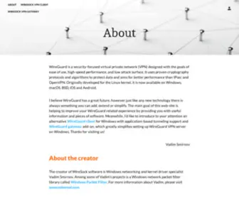 Wiresock.net(Internet Gateway for WireGuard VPN Server On Windows) Screenshot