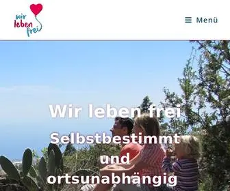 Wirlebenfrei.com(Frei Selbstbestimmt und ortsunabhängig als Familie dank Online) Screenshot