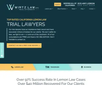 Wirtzlaw.com(California Lemon Law Attorney) Screenshot