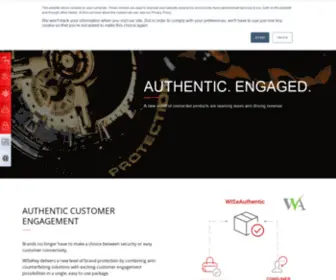 Wiseauthentic.com(WISeAuthentic Digital Brand Protection by WISeKey) Screenshot