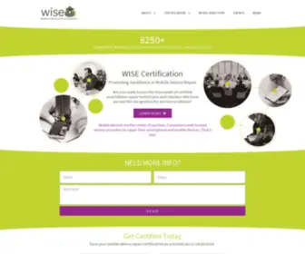 Wisecertification.com(CTIA WISE Certification and Expert Mobile Device Repair) Screenshot