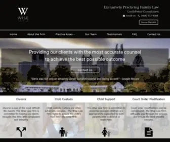 Wiselawfirm.com(Family Law and Divorce Attorneys) Screenshot