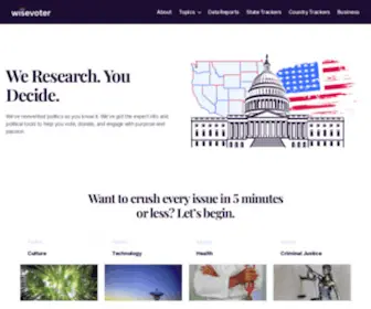 Wisevoter.com(Homepage) Screenshot