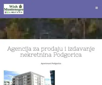 Wishmontenegro.com(Agencija za nekretnine Podgorica) Screenshot