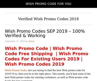 Wishpromocodeforyou.com(Verified Wish Promo Codes 2018) Screenshot