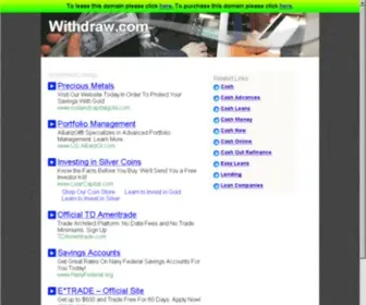 Withdraw.com(Domain name may be for sale) Screenshot