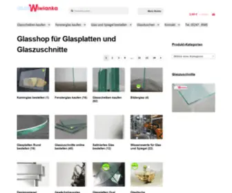 Wiwianka-Glas.de(Glasshop für Glasplatten & Glaszuschnitte) Screenshot