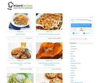 Wizardrecipes.com(A large variety of free cooking recipes) Screenshot