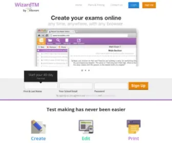 Wizardtm.com(Create your tests online) Screenshot