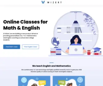 Wizert.com(Math and English Online Tutoring) Screenshot