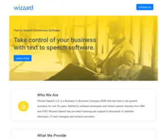 Wizzardspeech.com(Text to Speech (TTS) for programmers and businesses) Screenshot