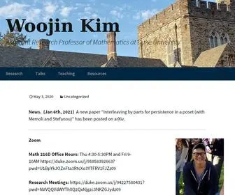 WJ-Kim.com(Assistant Research Professor of Mathematics at Duke University) Screenshot