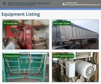 Wksawmillequipment.com(Used Machinery & Sawmill Equipment) Screenshot