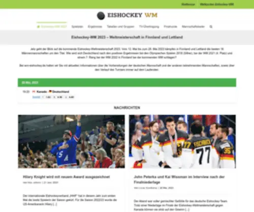 WM-Eishockey.de(Eishockey-WM 2024 in Tschechien) Screenshot