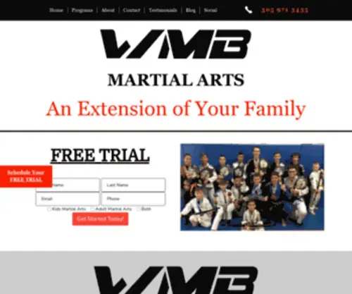 WMbmartialarts.com(WMB Martial Arts) Screenshot