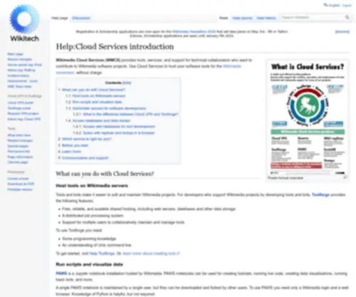 WMcloud.org(Cloud Services introduction) Screenshot