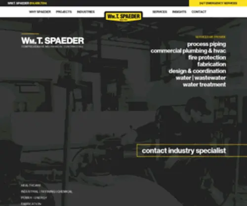 WMTspaeder.com(Hvac, plumbing, piping contractor erie, pittsburgh pa) Screenshot