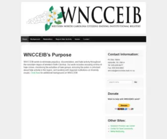 WNcceib.org(Western North Carolina Citizens For An End To Institutional Bigotry) Screenshot