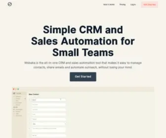 Wobaka.com(Simple CRM and Sales Automation for Small Teams) Screenshot