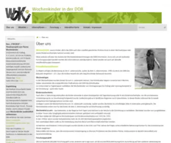 Wochenkinder.de(Wochenkrippe Kinderwochenheim Wochenkinder in der DDR) Screenshot