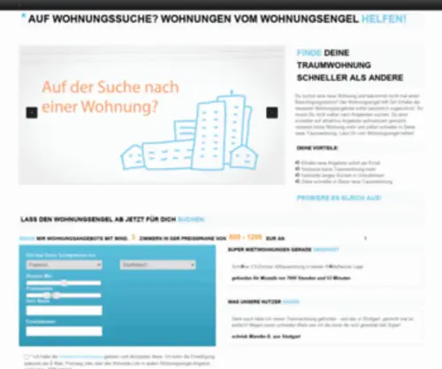 Wohnungsengel.de(Der Wohnungsengel hilft Dir schneller eine Wohnung zu finden) Screenshot