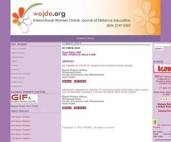 WojDe.org(International Women Online Journal of Distance Education) Screenshot