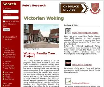 Wokingfamily.com(Pete's Research) Screenshot