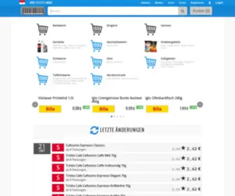 Wokostswas.at(Supermarkt Preisvergleich) Screenshot