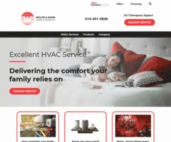 Wolfeandsons.com(Columbus, OH AC Repair, HVAC Service) Screenshot