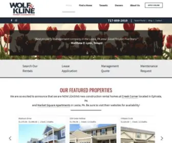 Wolfkline.com(Wolf & Kline Property Management) Screenshot