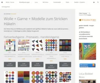 Wollfactory.de(Garne, Wolle und Bobbel im Online-Shop kaufen) Screenshot