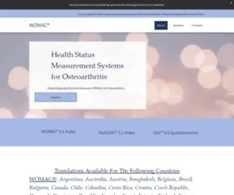 Womac.com(Osteoarthritis Global Index) Screenshot