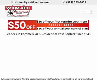 Womackpestcontrol.com(Pest Management Professionals in Rockville) Screenshot