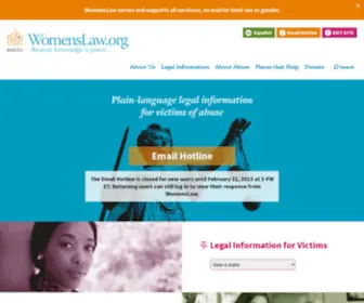 Womenslaw.org(Plain-language legal information for victims of abuse) Screenshot