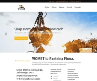 Womet-Zlom.pl(Skup złomu stalowego i metali kolorowych w Świetochłowicach) Screenshot