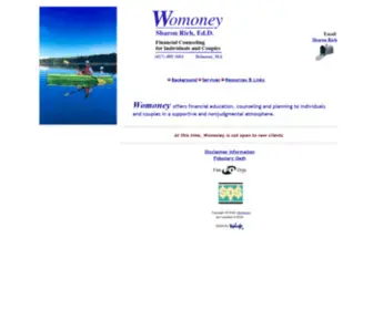 Womoney.com(Womoney, a fee-only financial planning firm in Belmont, MA) Screenshot