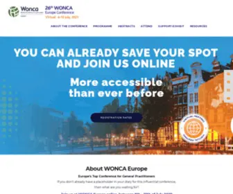 Woncaeurope2021.org(WONCAth WONCA Europe Conference for General Practitioners) Screenshot