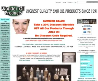 Wonderoil.com(WONDER OIL PRODUCTS) Screenshot