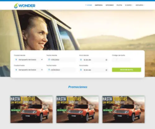 Wonderrentacar.com.ar(Rent a Car) Screenshot