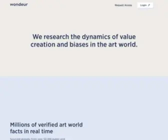 Wondeur.ai(We research the dynamics of value creation and biases in the art world) Screenshot