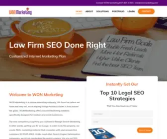 Wonmarketing.com(Search Engine Optimization done right for attorneys) Screenshot