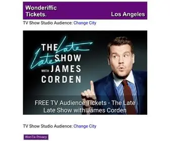 Wontix.com(Wonderiffic TV Show Studio Audience Tickets) Screenshot