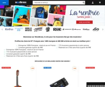 Woodbrass.com(N°1 de la vente d'instruments de musique en France) Screenshot